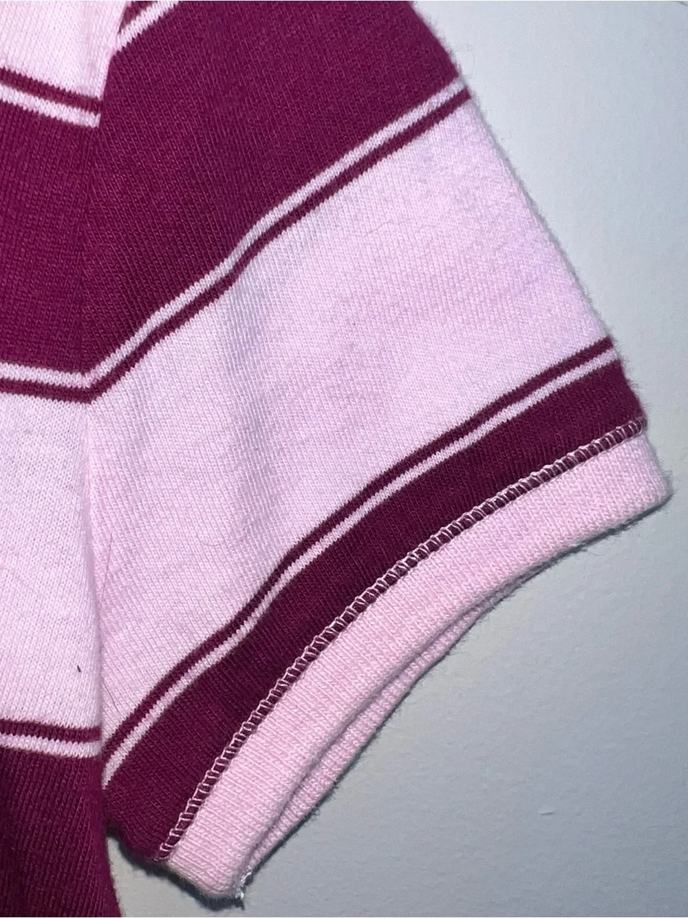Old Navy Pink & Burgundy Striped Polo Dress